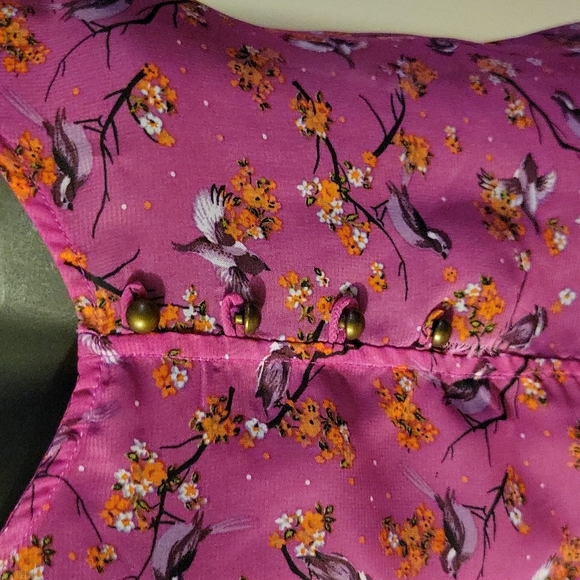 SOLD. Belle du Jour "Into the Woods" Semi-Sheer Tie-Waist Top - Picture 6 of 12